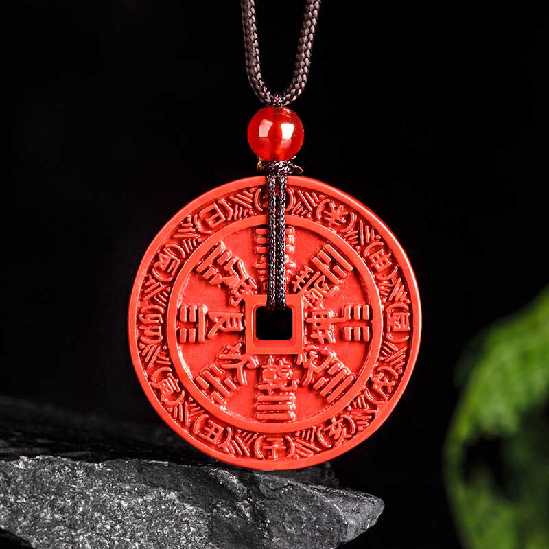 ATELIER-TIBET – Pendentif Bagua « Fantôme de la Montagne » en Cinabre Naturel