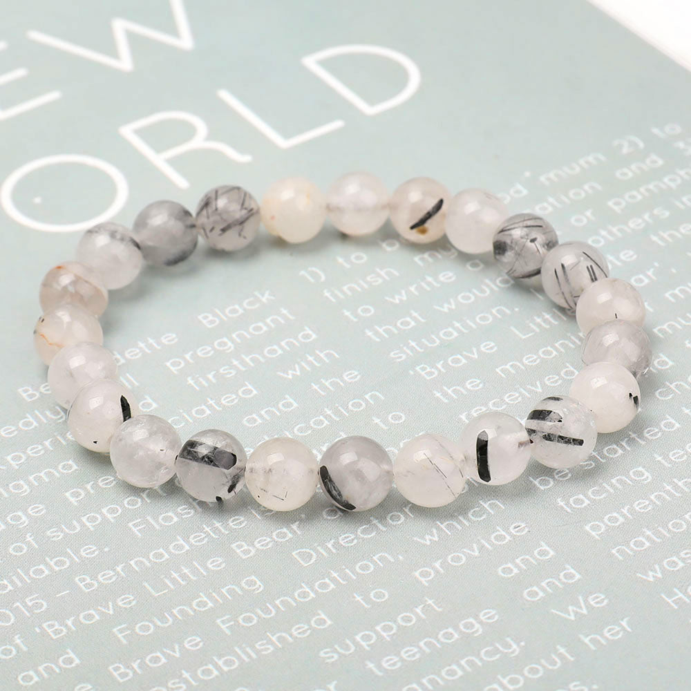 ATELIER-TIBET – Bracelet en Tourmaline Noire Naturelle – Ancrage & Protection Symbolique – Perles 8 mm