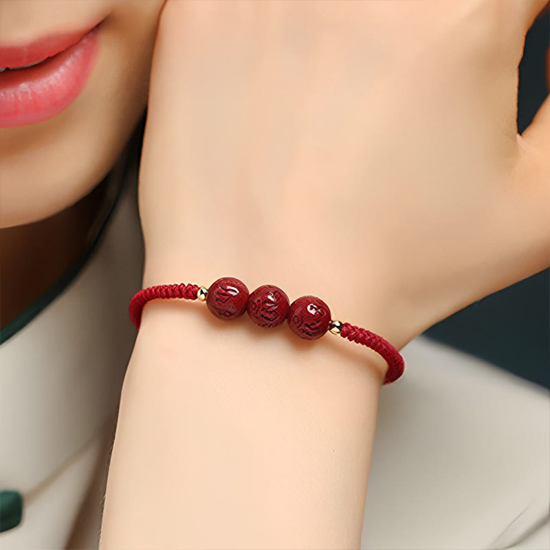 ATELIER-TIBET Bracelet Cinabre 8mm Om Mani Padme Hum – Concentration & Énergie