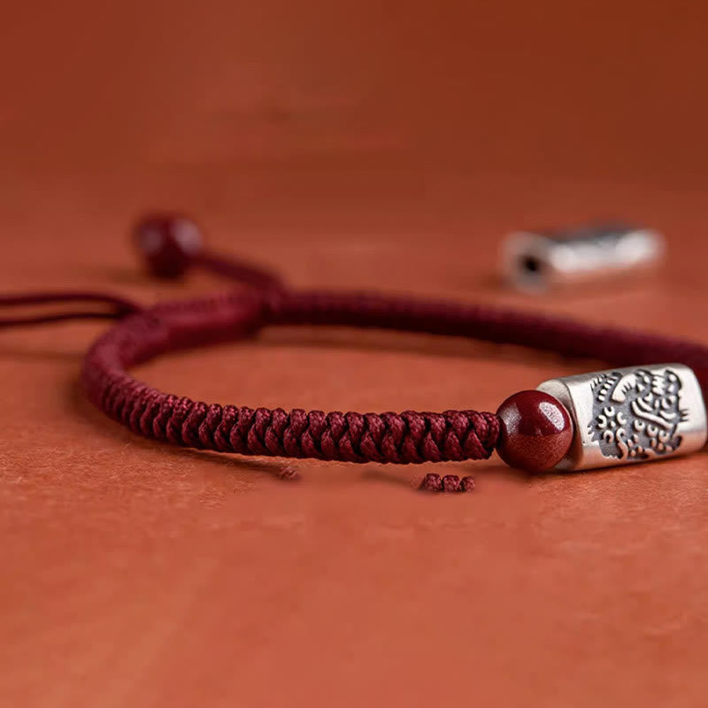 ATELIER-TIBET – Bracelet de Protection Zodiaque Chinois en Argent Sterling 925 & Fil Rouge (Ajustable)