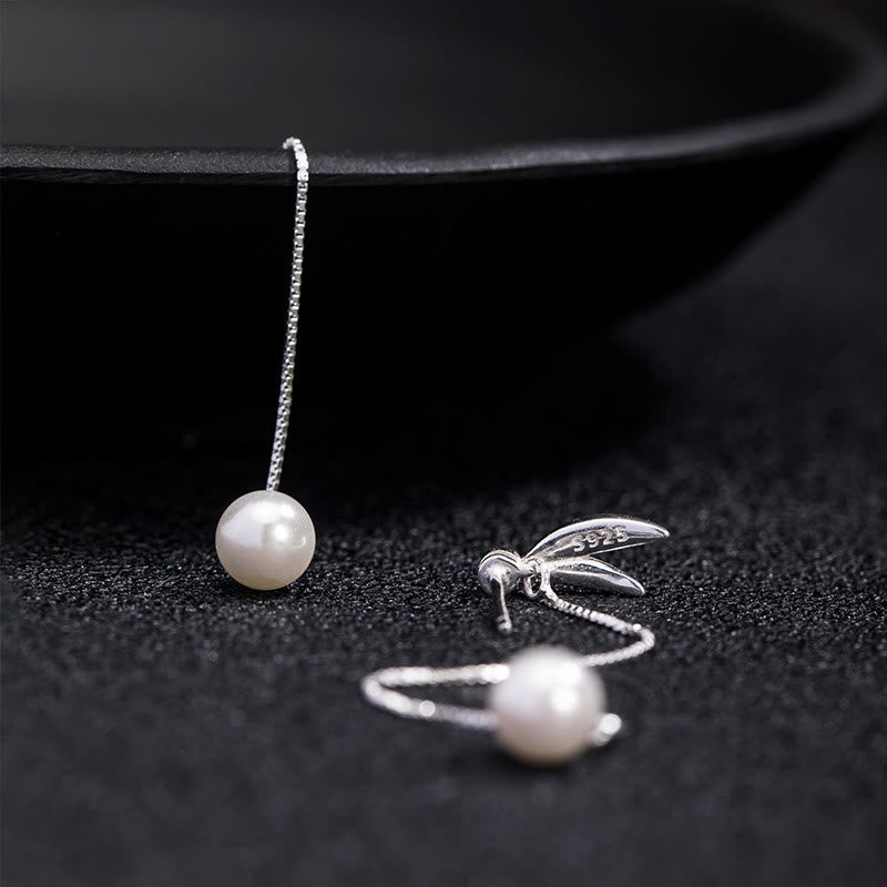ATELIER-TIBET – Boucles d’Oreilles Pendantes Bambou & Perles en Argent 925