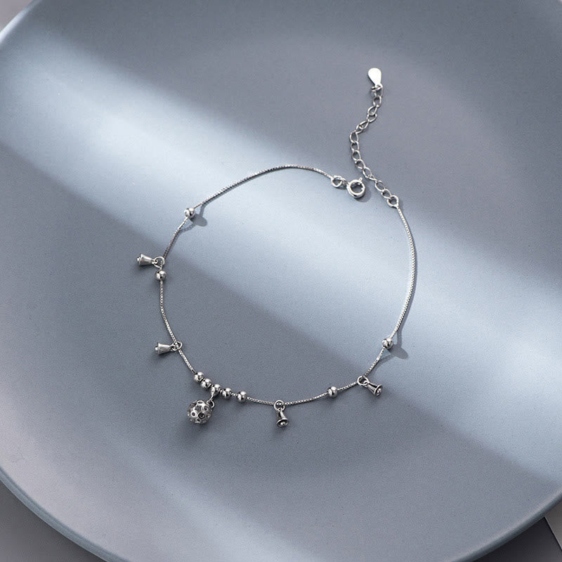 ATELIER-TIBET – Bracelet de Cheville Clochette de Protection en Argent Sterling 925 – Bijou Spirituel Unisexe