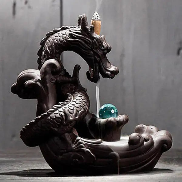 ATELIER-TIBET – Porte-Encens Dragon à Refoulement en Céramique 4