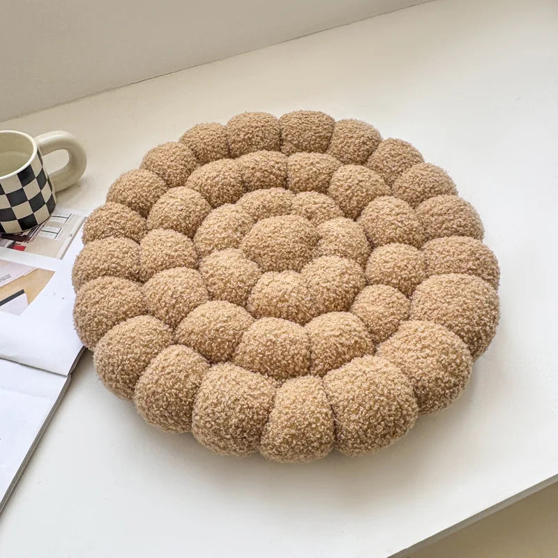 ATELIER-TIBET – Coussin Japonais Tissé à Motifs Fleuris en Coton & Polyester – 42 × 42 cm