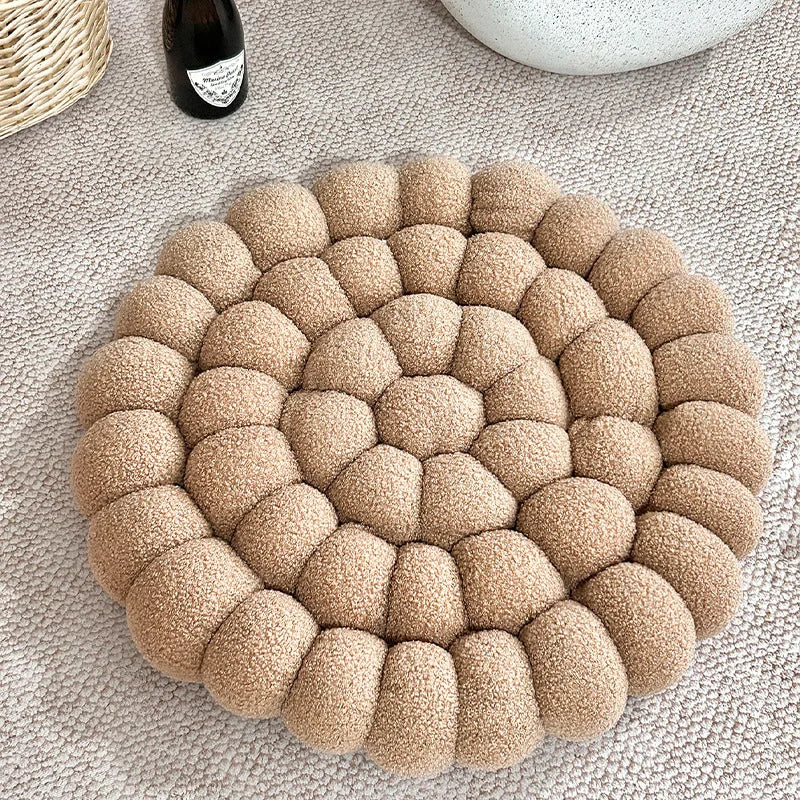 ATELIER-TIBET – Coussin Japonais Tissé à Motifs Fleuris en Coton & Polyester – 42 × 42 cm