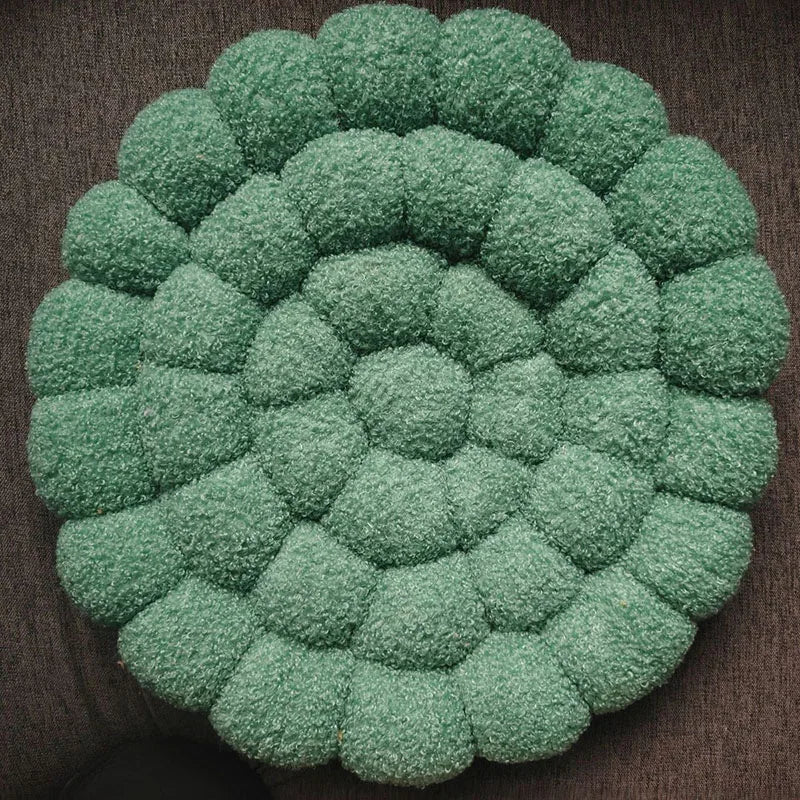 ATELIER-TIBET – Coussin Japonais Tissé à Motifs Fleuris en Coton & Polyester – 42 × 42 cm