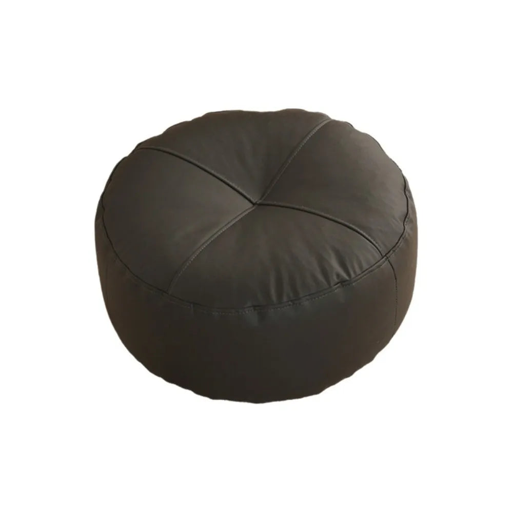 ATELIER-TIBET – Coussin de Sol Rond Japonais en Cuir PU & Particules EPS – 40 × 15 cm