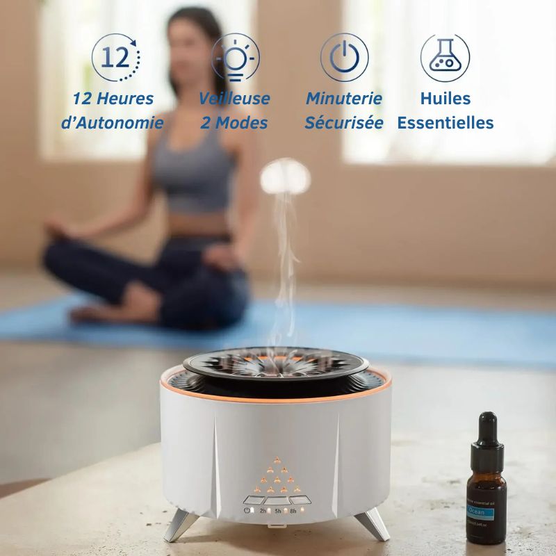 ATELIER-TIBET Diffuseur d’Huiles Essentielles “Nuage Magique” – Brumisateur Ultrasonique Aromathérapie & Ambiance Zen