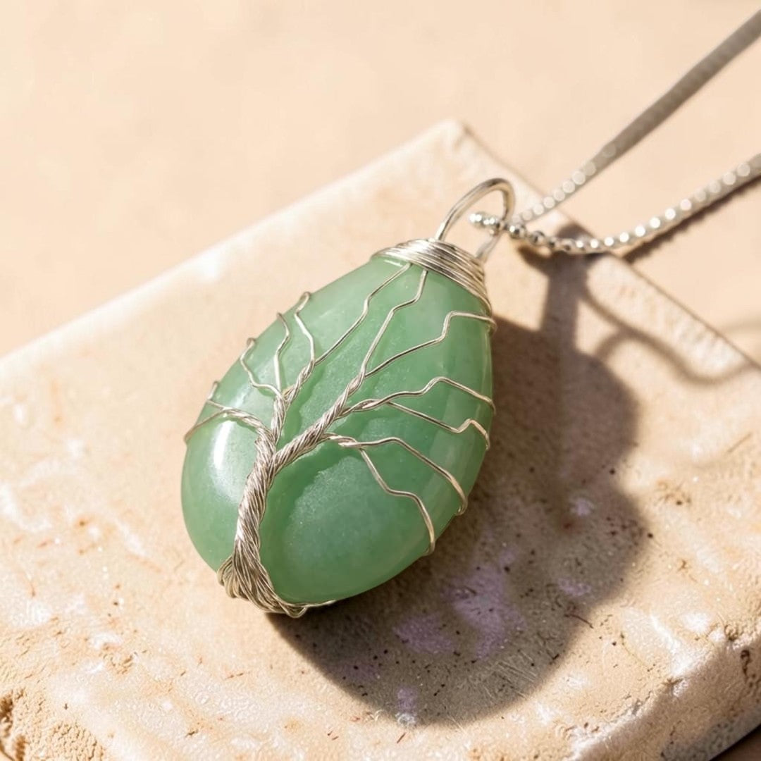 ATELIER-TIBET – Pendentif Arbre de Guérison en Pierre Naturelle