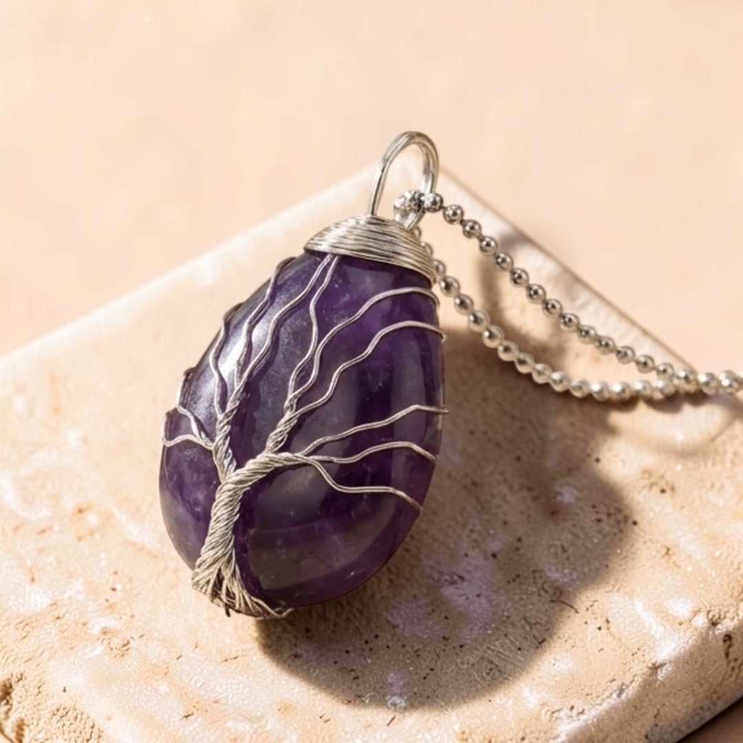 ATELIER-TIBET – Pendentif Arbre de Guérison en Pierre Naturelle