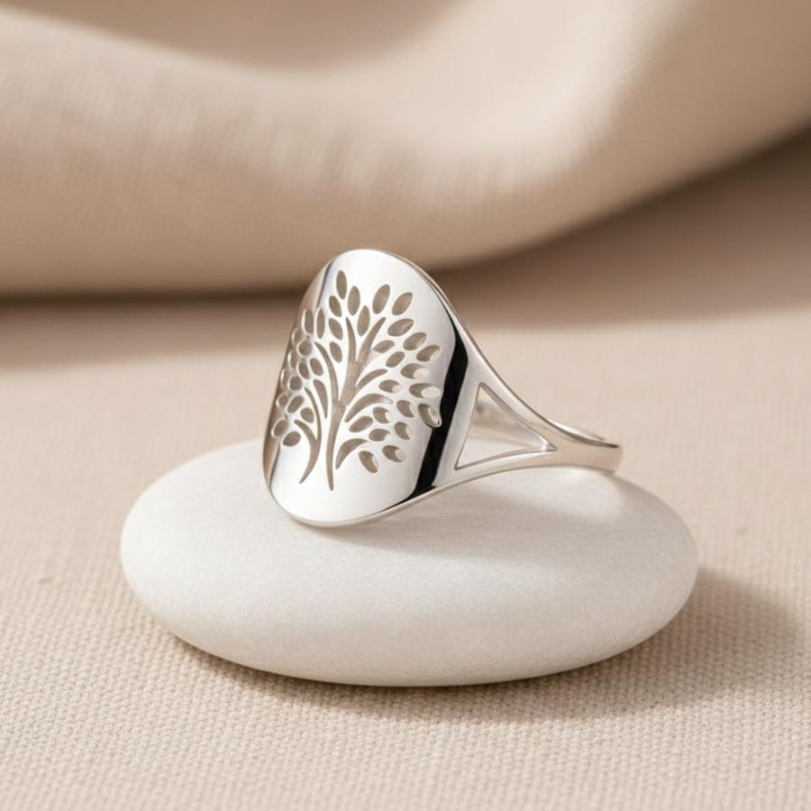 ATELIER-TIBET – Bague Arbre des Chakras en Métal Finition Argent