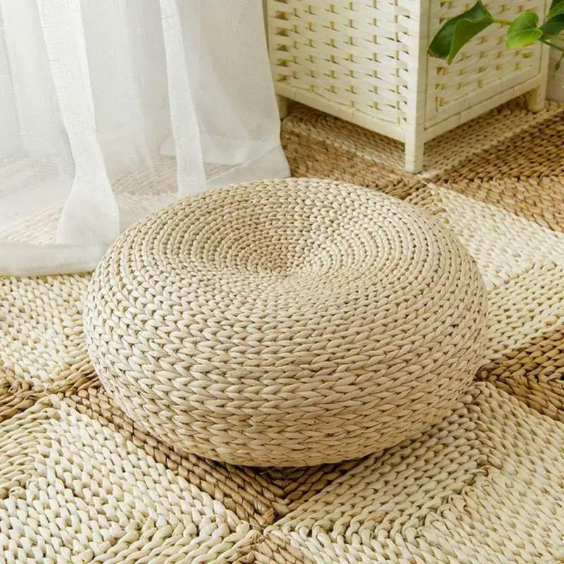 ATELIER-TIBET — Coussin Tatami Japonais avec Structure Métallique | Assise Zen Artisanale