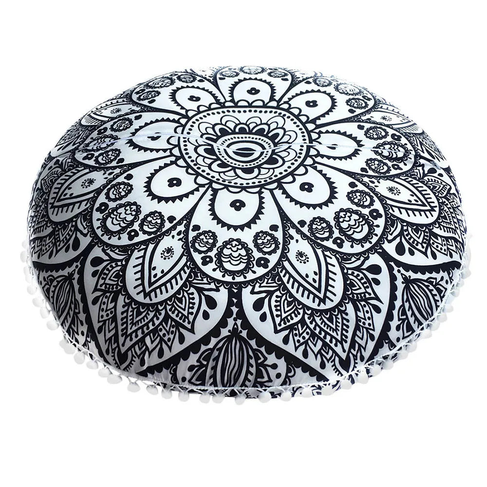 ATELIER-TIBET Coussin de Méditation Bohème – Mandalas Colorés & Assise Confortable