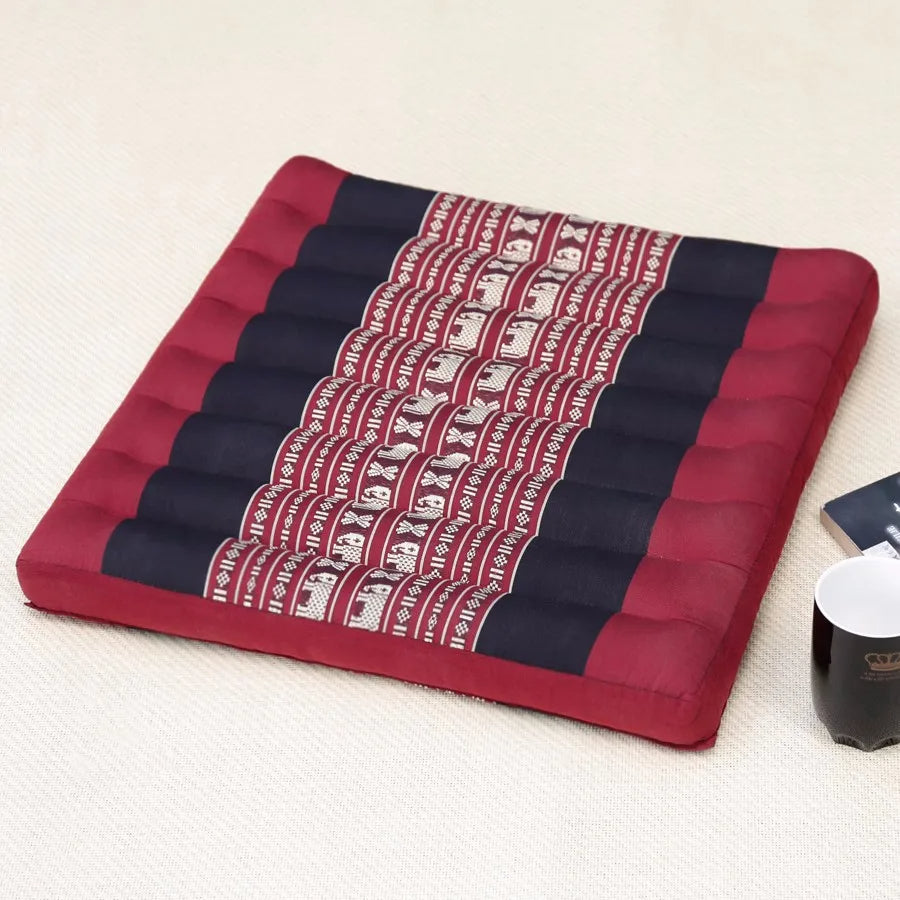 ATELIER-TIBET Coussin de Méditation Rouge – Motifs Ethniques, Style Zen & Confort