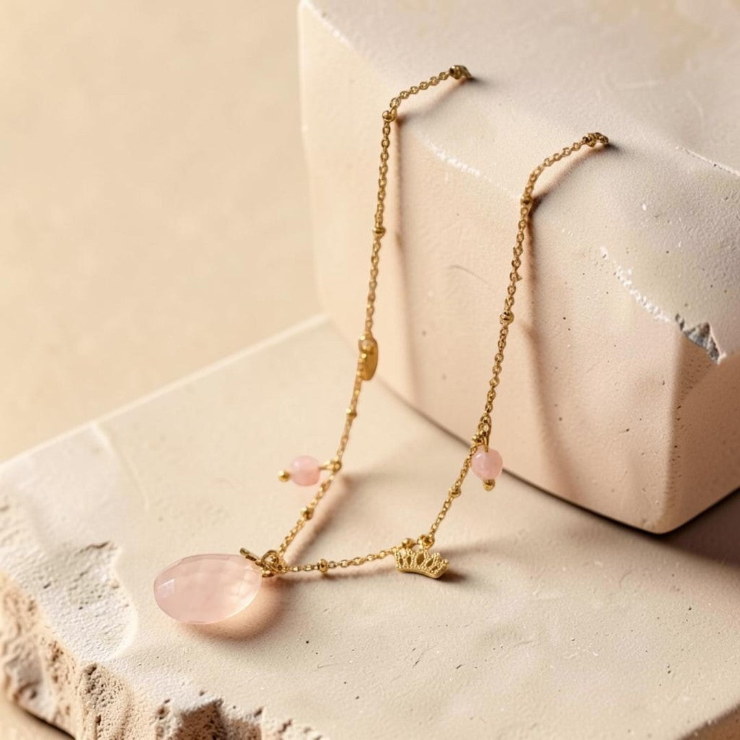 ATELIER-TIBET – Collier Cocon d'Amour en Quartz Rose