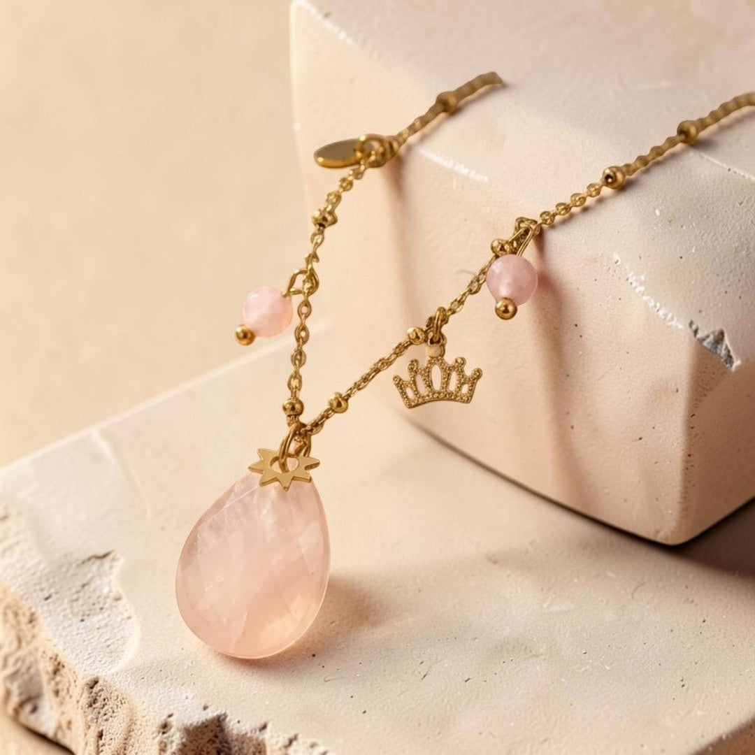 ATELIER-TIBET – Collier Cocon d'Amour en Quartz Rose