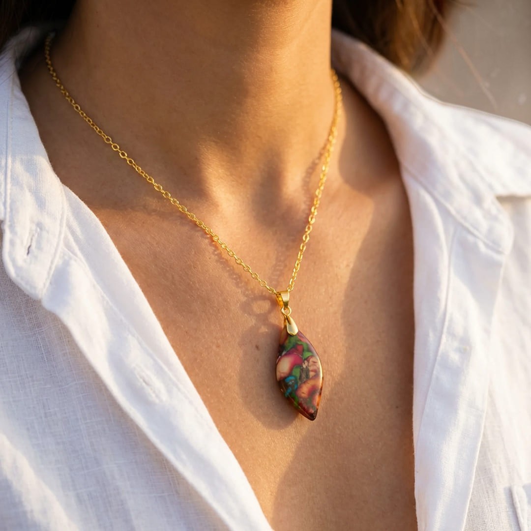 ATELIER-TIBET – Pendentif Arlequin en Jaspe