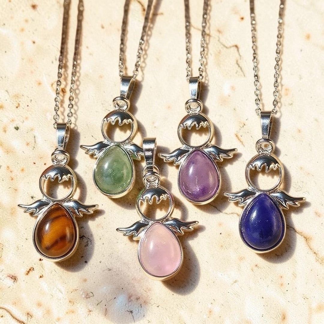 ATELIER-TIBET – Pendentif Petit Ange et sa Pierre Naturelle