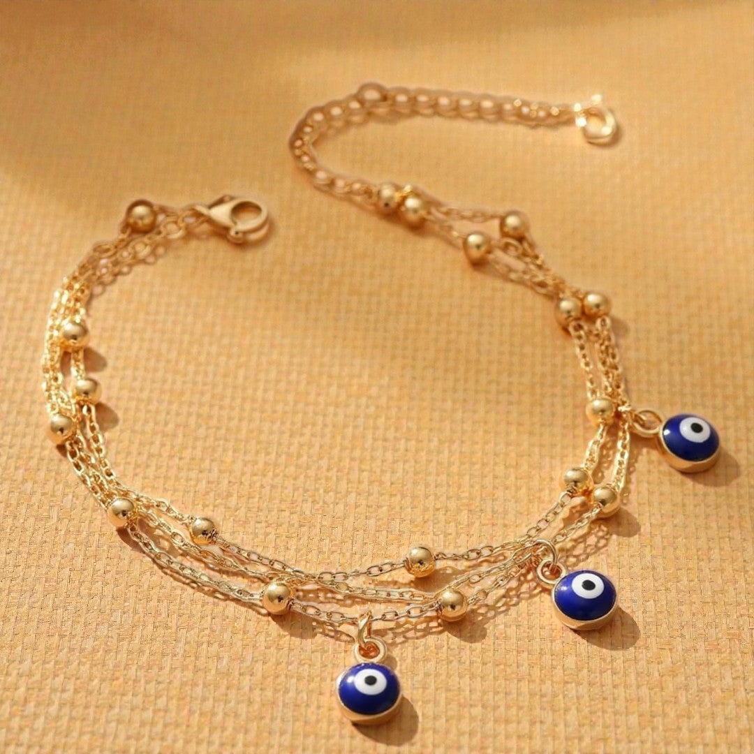ATELIER-TIBET – Bracelet de Cheville Oeil Bleu
