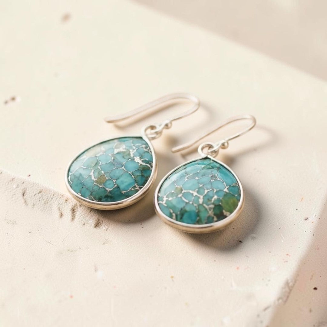 ATELIER-TIBET – Boucles d'Oreilles en Turquoise