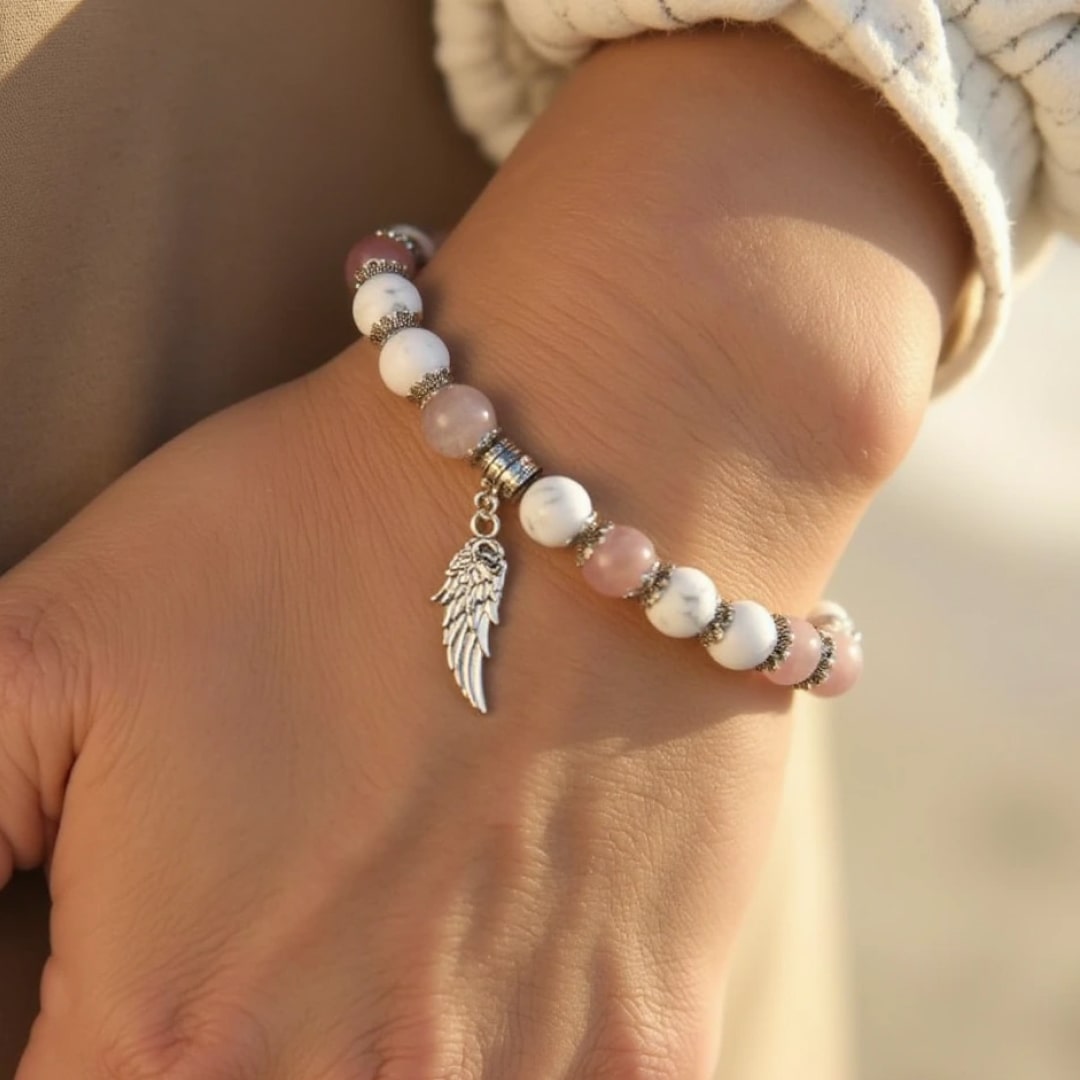 ATELIER-TIBET – Bracelet Aile d'Ange en Pierres Naturelles