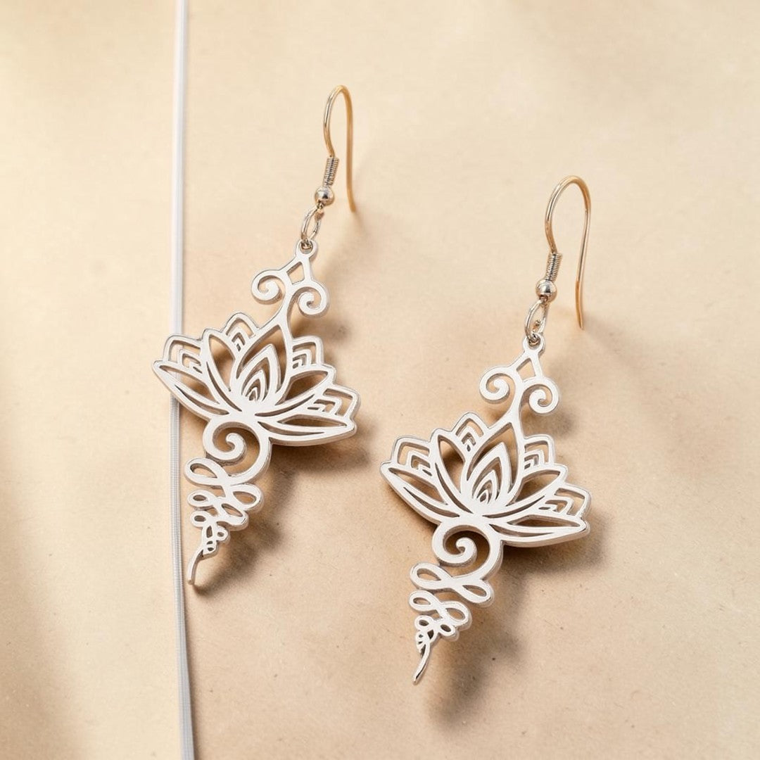 ATELIER-TIBET – Boucles d'Oreilles Lotus Unalome