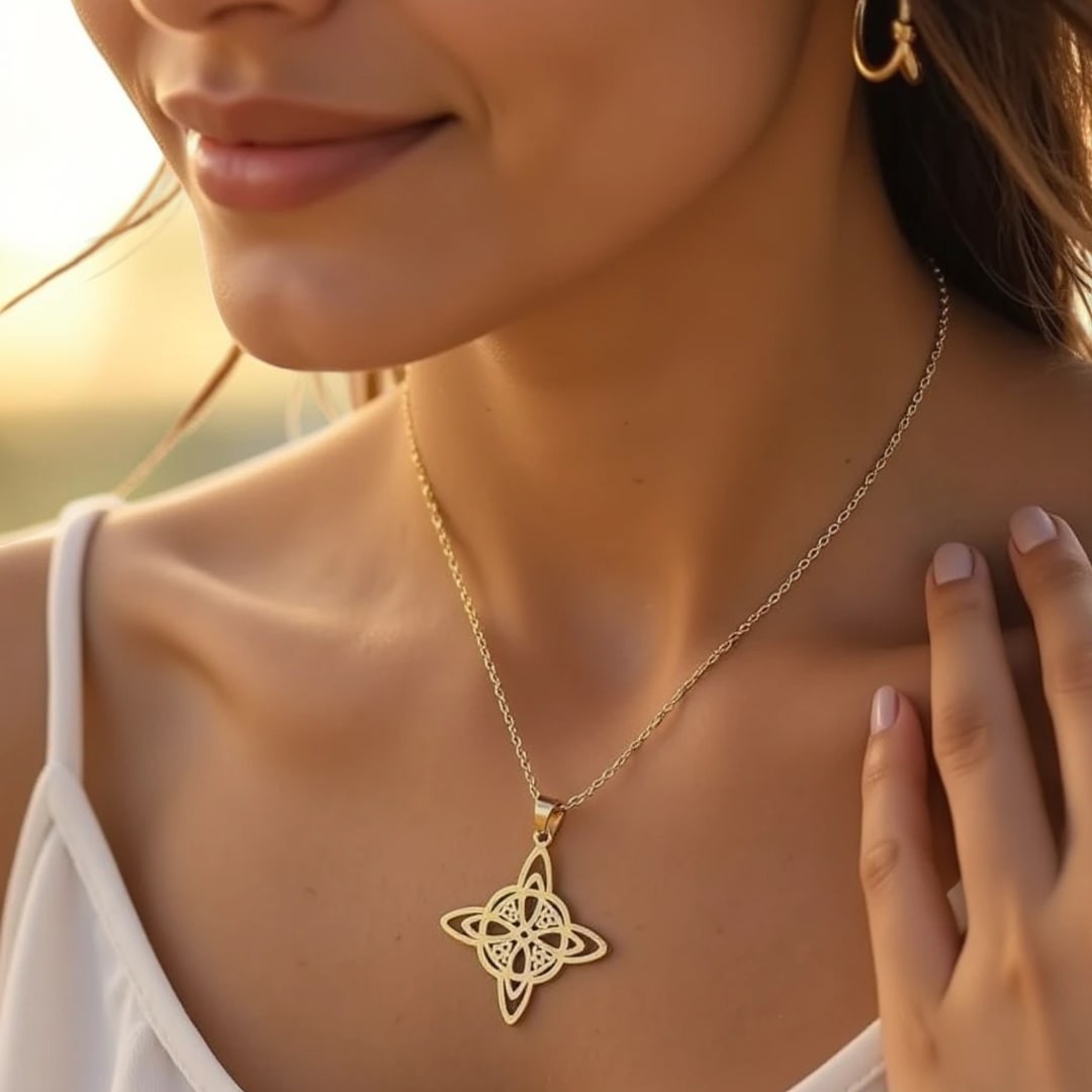 ATELIER-TIBET – Pendentif Protection Éternelle en Nœud de Sorcière