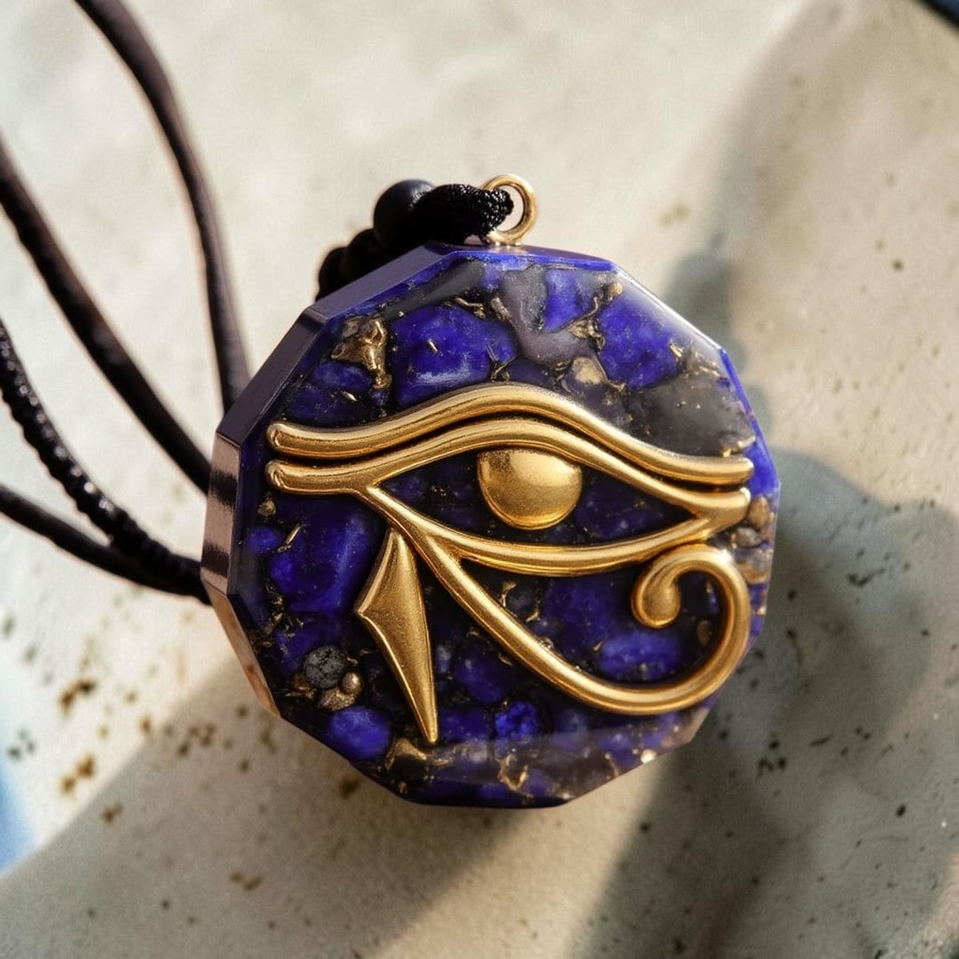 ATELIER-TIBET – Pendentif Orgonite Oeil d'Horus en Pierres Naturelles