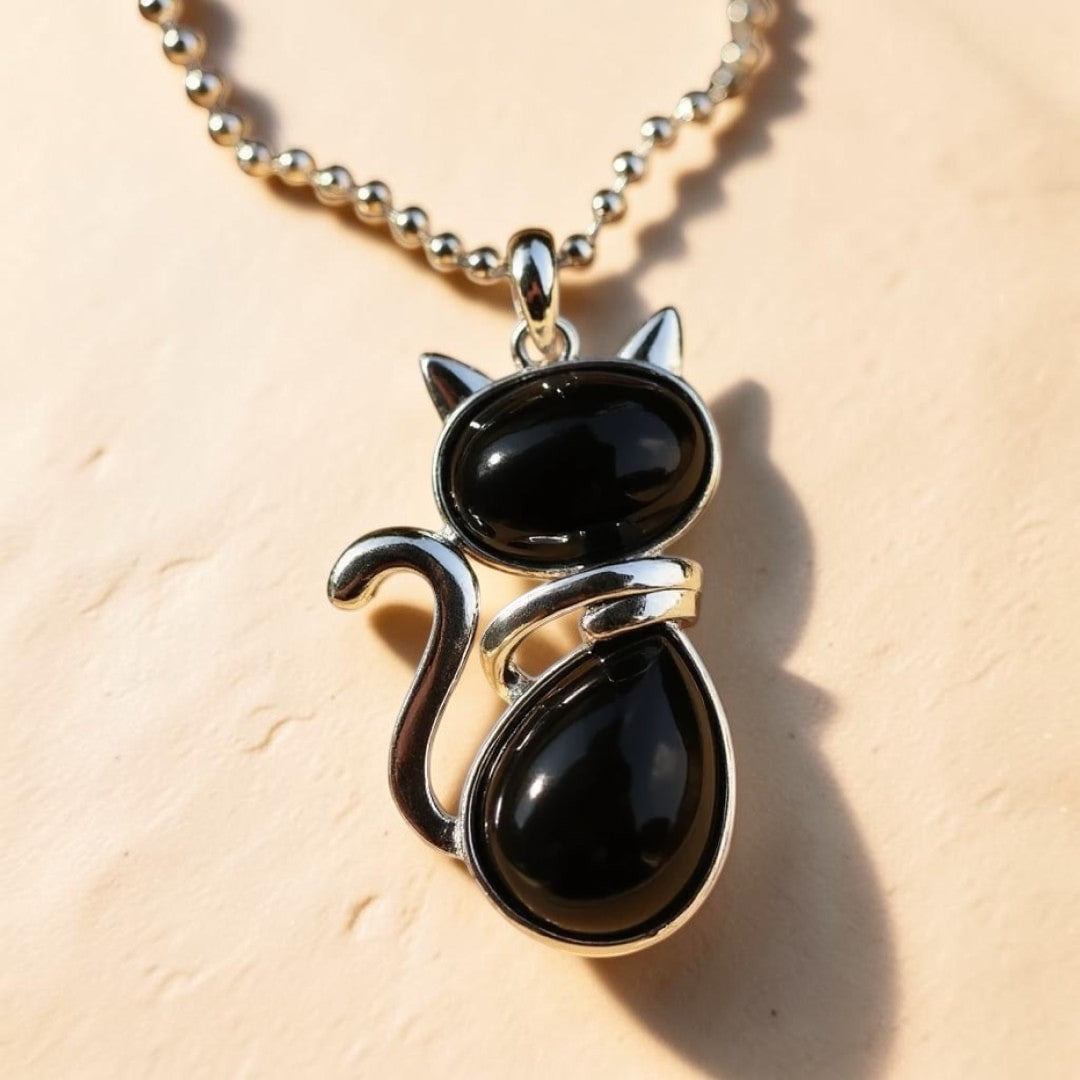 ATELIER-TIBET – Pendentif Chat en Pierre Naturelle