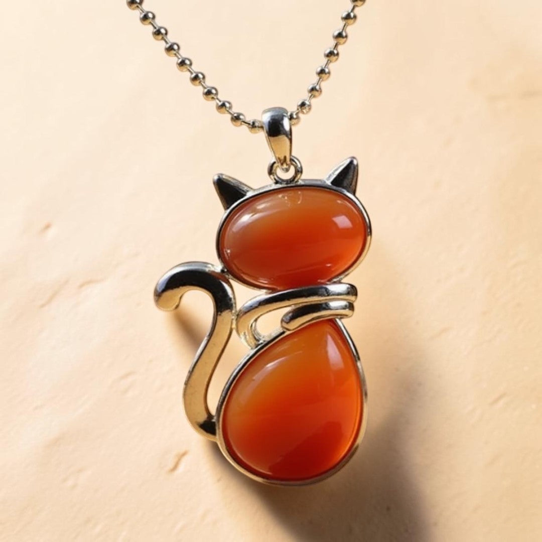ATELIER-TIBET – Pendentif Chat en Pierre Naturelle