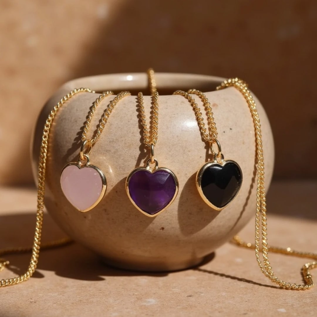 ATELIER-TIBET – Pendentif Coeur en Pierre Naturelle