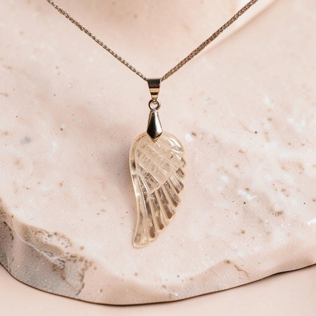 ATELIER-TIBET – Pendentif Aile d'Ange en Pierre Naturelle