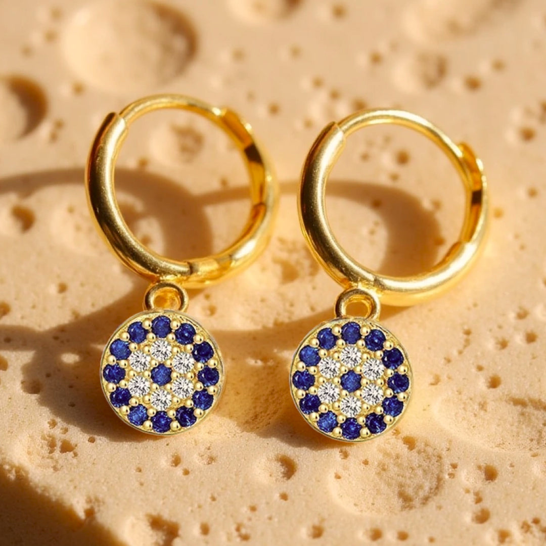 ATELIER-TIBET – Boucles d'Oreilles Oeil Bleu Protecteur