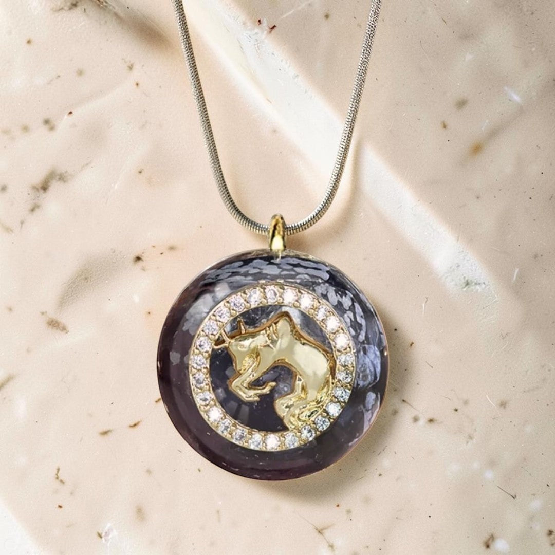 ATELIER-TIBET – Pendentif Orgonite Signe Astrologique en Pierre Naturelle