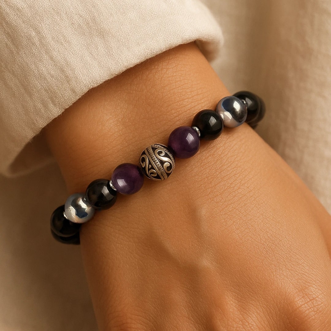 ATELIER-TIBET – Bracelet Premium Bouclier Émotionnel en Pierres Naturelles