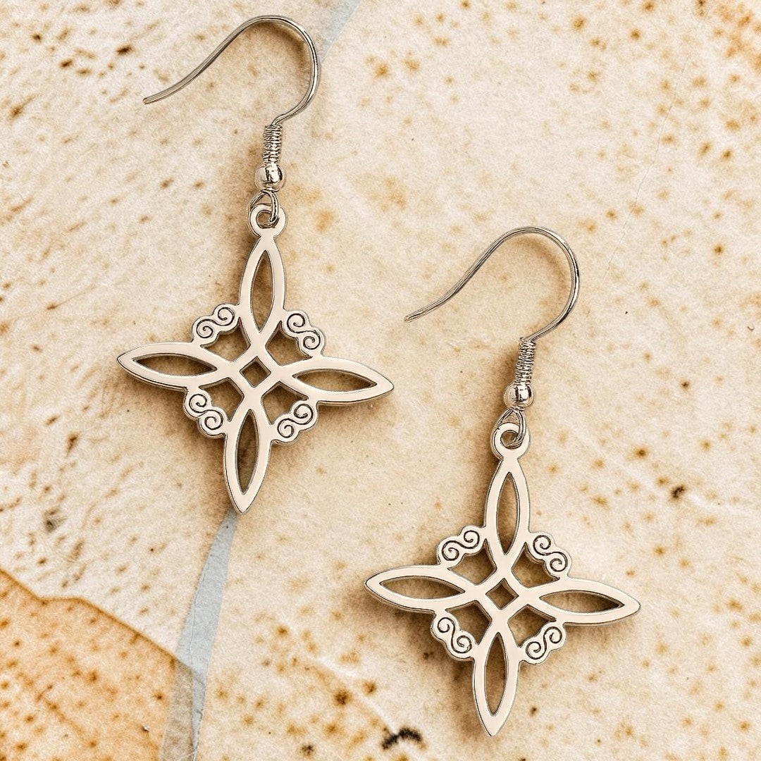ATELIER-TIBET – Boucles d'Oreilles Protection Enchantée en Noeud de Sorcière