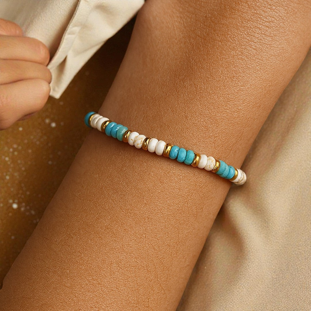 ATELIER-TIBET – Bracelet Vibration en Turquoise & Howlite