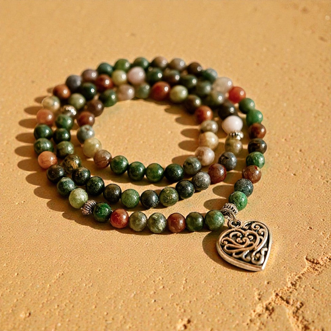 ATELIER-TIBET – Bracelet Mala Énergie Lumineuse en Agate Indienne