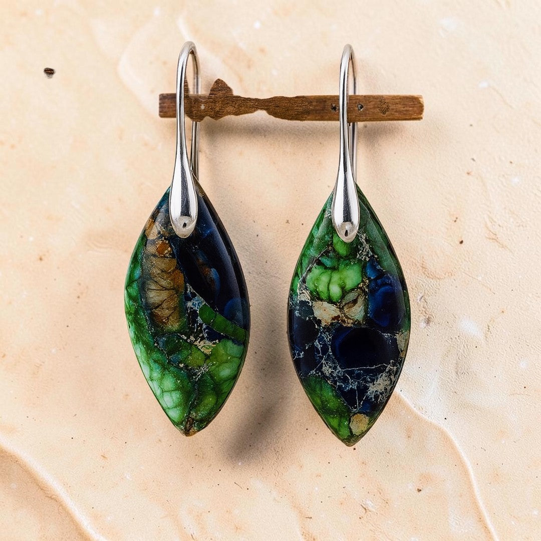 ATELIER-TIBET – Boucles d'Oreilles Rhéa en Jaspe