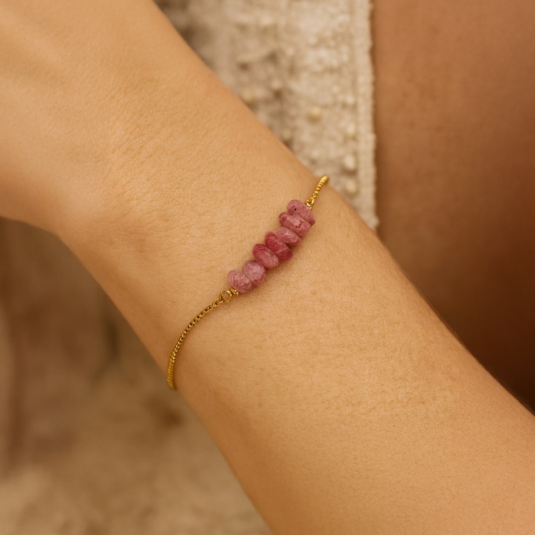ATELIER-TIBET – Bracelet Fin en Pierres Irrégulières Naturelles