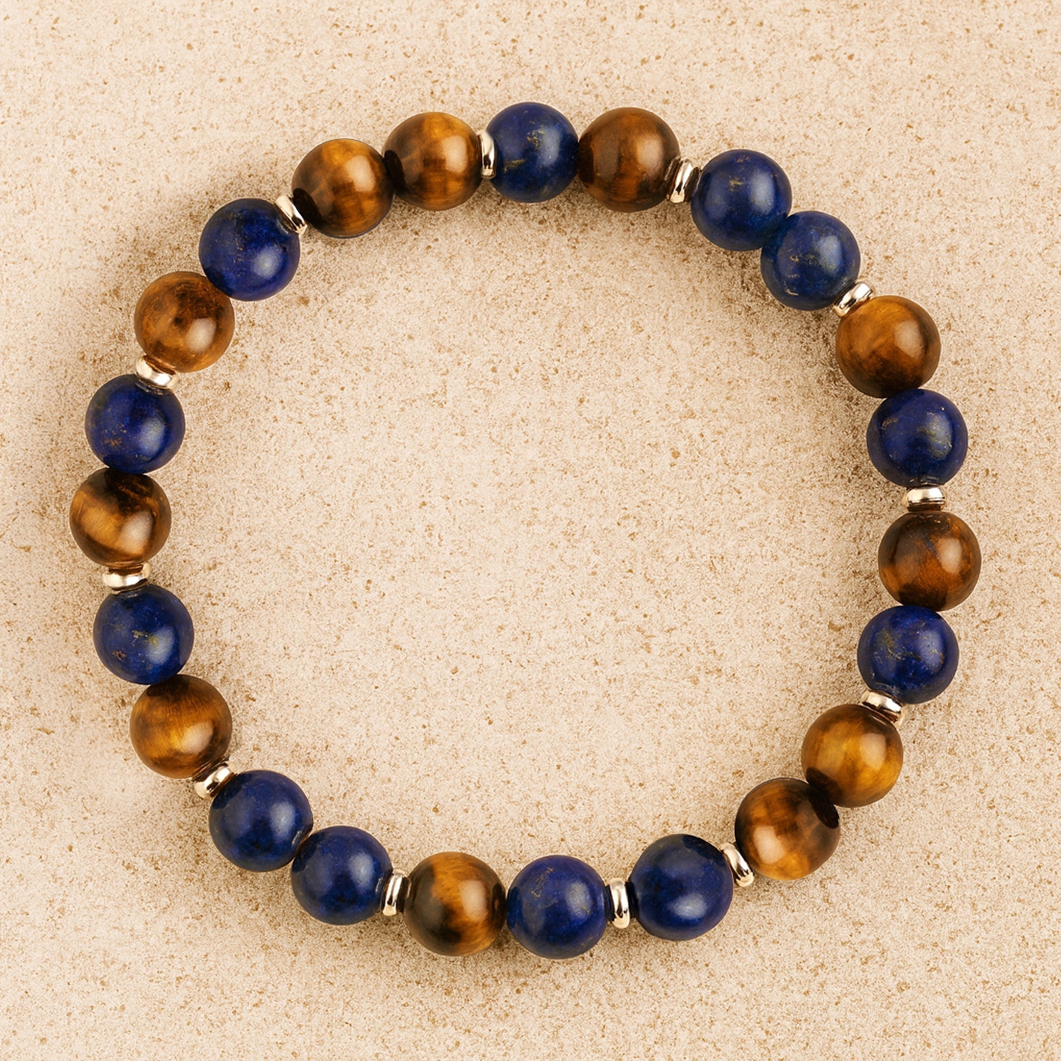 ATELIER-TIBET – Bracelet Lâcher-Prise en Oeil de Tigre & Lapis Lazuli
