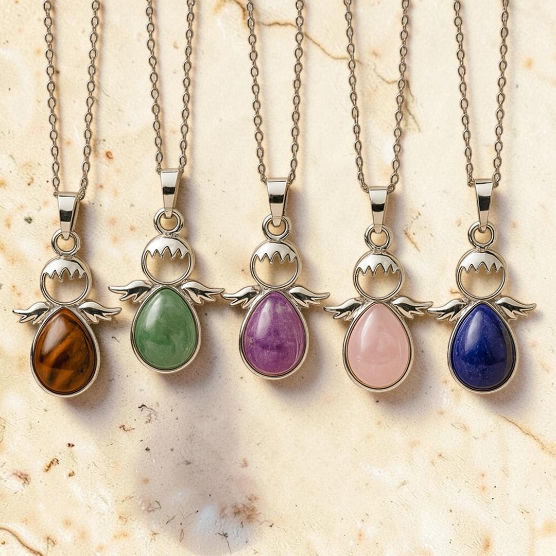 ATELIER-TIBET – Pendentif Petit Ange et sa Pierre Naturelle