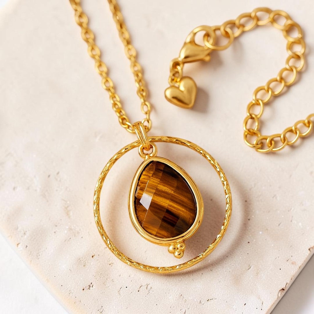 ATELIER-TIBET – Collier Cercle Protecteur en Oeil de Tigre