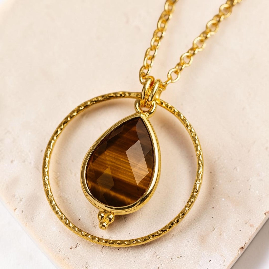 ATELIER-TIBET – Collier Cercle Protecteur en Oeil de Tigre
