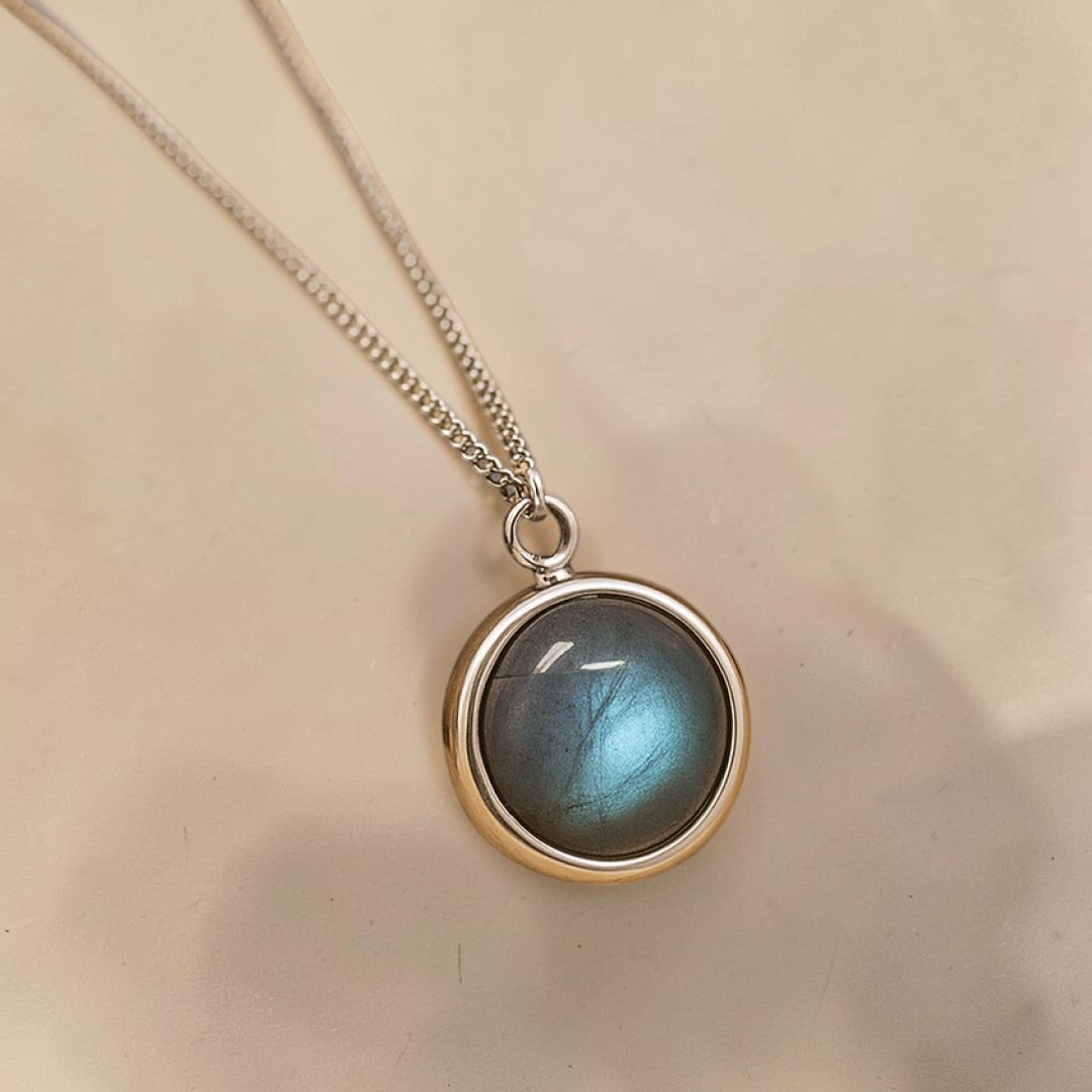 ATELIER-TIBET – Pendentif Perle Fine en Labradorite & Argent