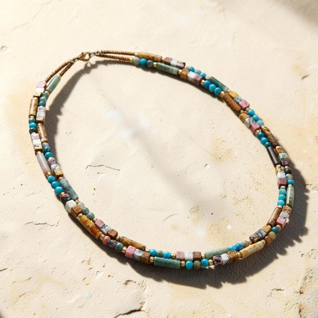 ATELIER-TIBET – Collier Bohème Chic en Pierres Naturelles