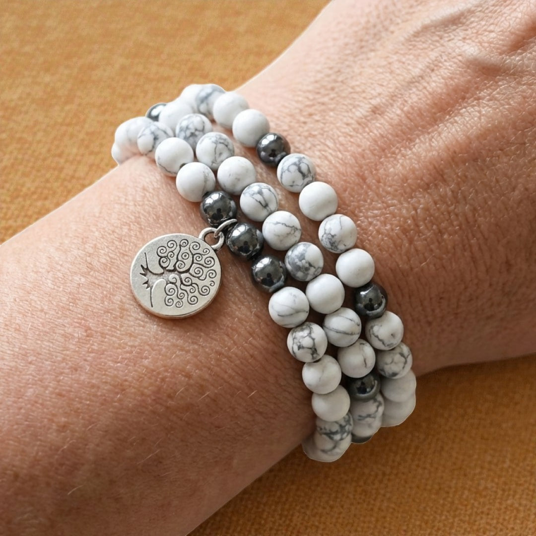 ATELIER-TIBET – Bracelet Mala Bien-être Féminin en Howlite