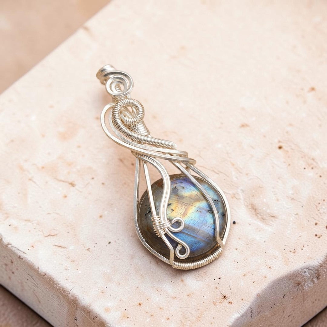 ATELIER-TIBET – Pendentif Oeil Céleste en Labradorite