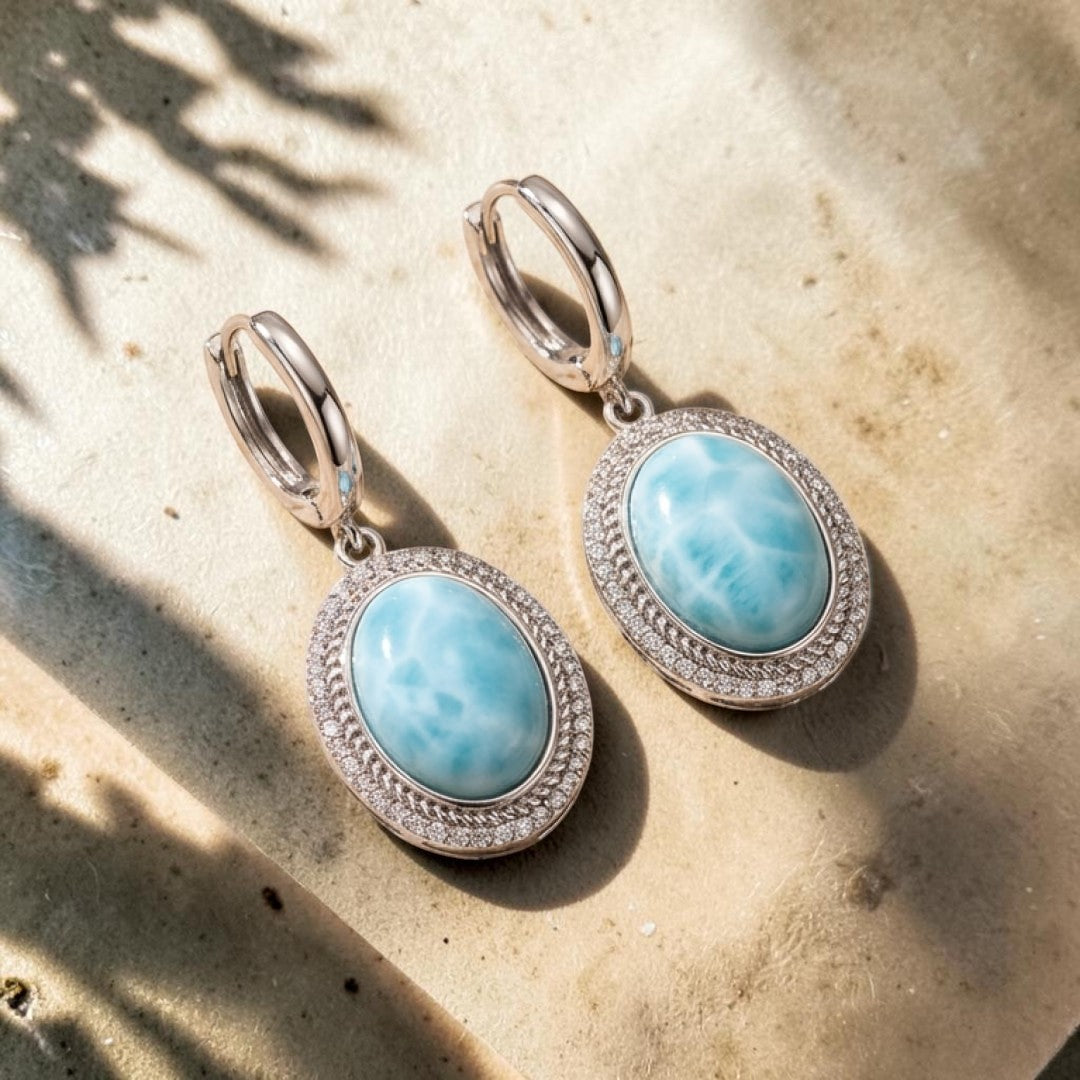 ATELIER-TIBET – Collier Bleu Tranquillité en Larimar