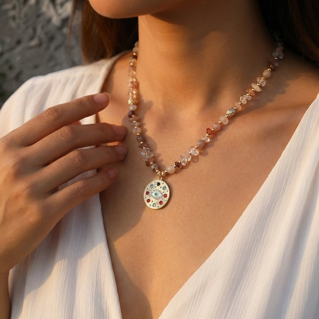 ATELIER-TIBET – Collier Protection Sacrée en Lodolite